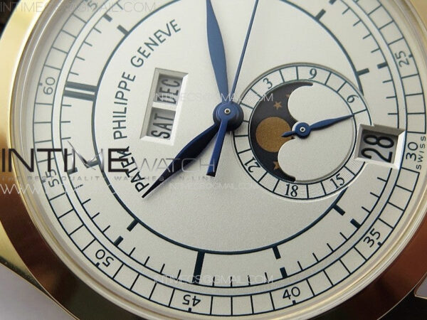 Annual Calendar Moonphase 5396 RG PPF 1:1 Best Edition White/Blue Dial on Brown Leather Strap A324 – Bild 6