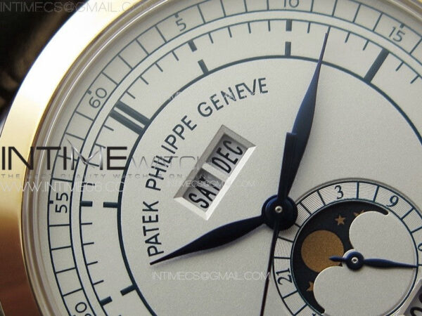 Annual Calendar Moonphase 5396 RG PPF 1:1 Best Edition White/Blue Dial on Brown Leather Strap A324 – Bild 7