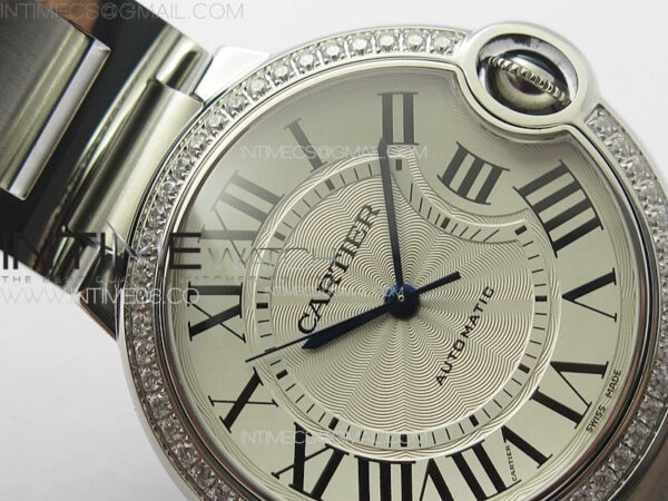Ballon Bleu 36mm Diamons Bezel SS K3F 1:1 Best Edition White Textured Dial on SS Bracelet A076 – Bild 8