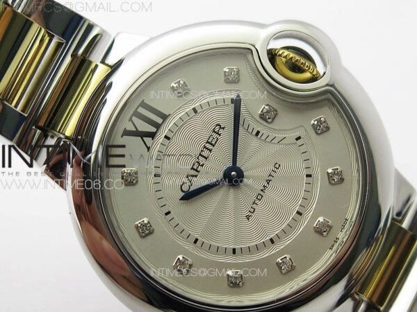 Ballon Bleu 33mm SS/YG K3F 1:1 Best Edition White Textured Dia Markers Dial on SS Bracelet A076 – Bild 9