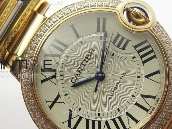 Ballon Bleu 36mm Double Diamonds Bezel RG K3F 1:1 Best Edition White Textured Dial on SS Bracelet A076 – Bild 8