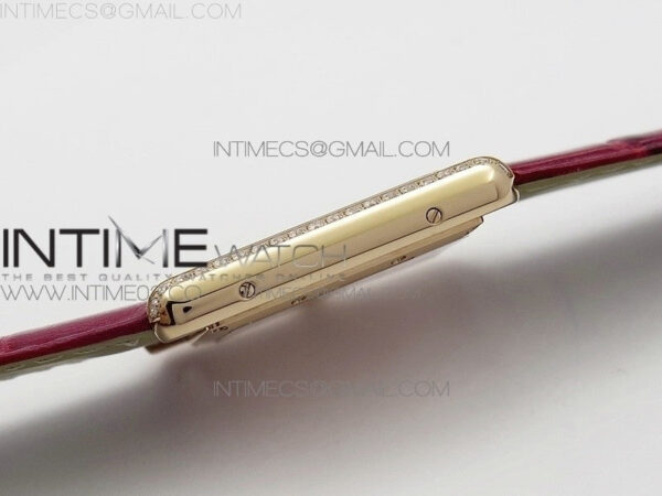 Tank Louis WJTA0014 25.5mm RG TKF 1:1 Best Edition White Dial Diamond Bezel on Pink Leather Strap Ronda Quartz – Bild 8