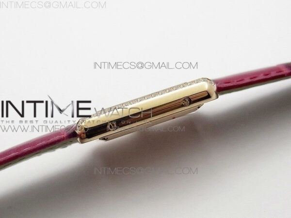 Tank Louis WJTA0014 22.5mm RG TKF 1:1 Best Edition White Dial Diamond Bezel on Pink Leather Strap Ronda Quartz – Bild 8