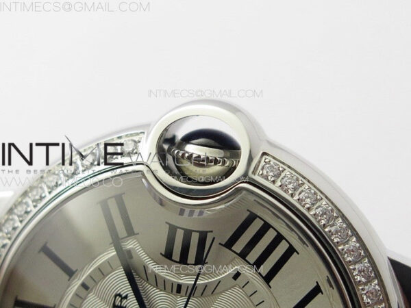 Ballon Bleu 36mm Diamons Bezel SS K3F 1:1 Best Edition White Textured Dial on SS Bracelet A076 – Bild 9