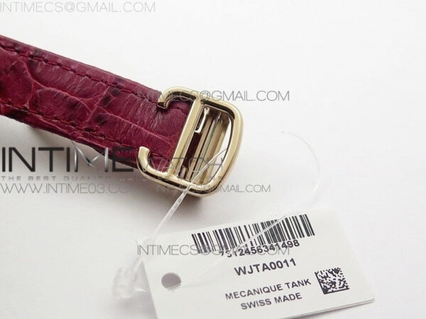 Tank Louis WJTA0014 22.5mm RG TKF 1:1 Best Edition White Dial Diamond Bezel on Pink Leather Strap Ronda Quartz – Bild 9