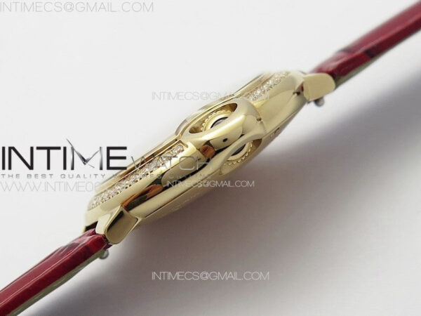 Ballon Bleu 33mm Diamonds Bezel RG K3F 1:1 Best Edition White Dial on Red Leather Strap A076 – Bild 9