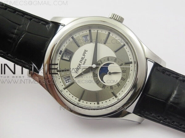 COMPLICATIONS SERIES Moonphase SS KMF White Dial on Black Leather Strap Cal.324 – Bild 2