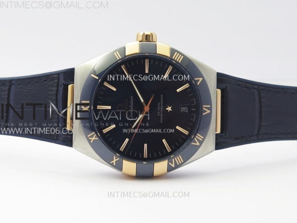 Constellation 41mm RG/Blue Ceramic Bezel VSF 1:1 Best Edition Blue Dial on Blue Gummy Strap A8900 – Bild 3