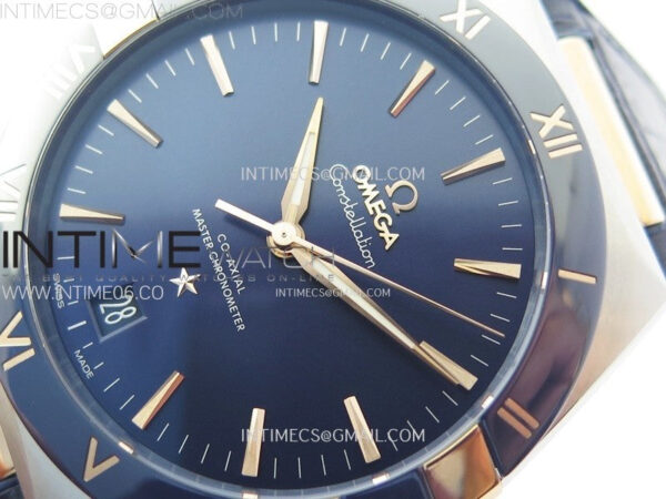 Constellation 41mm RG/Blue Ceramic Bezel VSF 1:1 Best Edition Blue Dial on Blue Gummy Strap A8900 – Bild 4