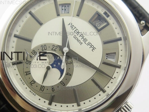 COMPLICATIONS SERIES Moonphase SS KMF White Dial on Black Leather Strap Cal.324 – Bild 4