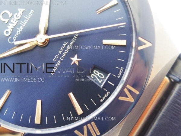 Constellation 41mm RG/Blue Ceramic Bezel VSF 1:1 Best Edition Blue Dial on Blue Gummy Strap A8900 – Bild 5