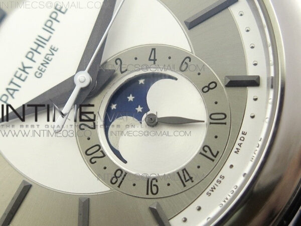 COMPLICATIONS SERIES Moonphase SS KMF White Dial on Black Leather Strap Cal.324 – Bild 5