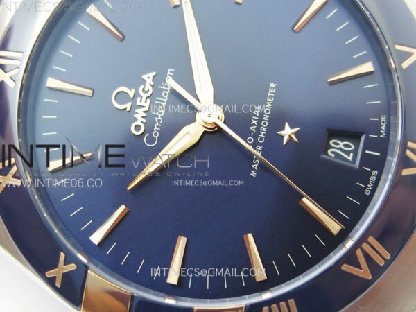 Constellation 41mm RG/Blue Ceramic Bezel VSF 1:1 Best Edition Blue Dial on Blue Gummy Strap A8900 – Bild 6