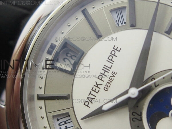 COMPLICATIONS SERIES Moonphase SS KMF White Dial on Black Leather Strap Cal.324 – Bild 6