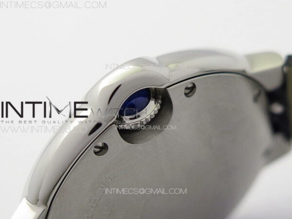 Ballon Bleu 33mm SS K3F 1:1 Best Edition White Textured Dia Markers Dial on Black Leather Strap A076 – Bild 10