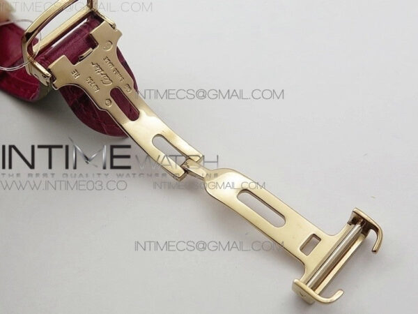Tank Louis WJTA0014 25.5mm RG TKF 1:1 Best Edition White Dial Diamond Bezel on Pink Leather Strap Ronda Quartz – Bild 10