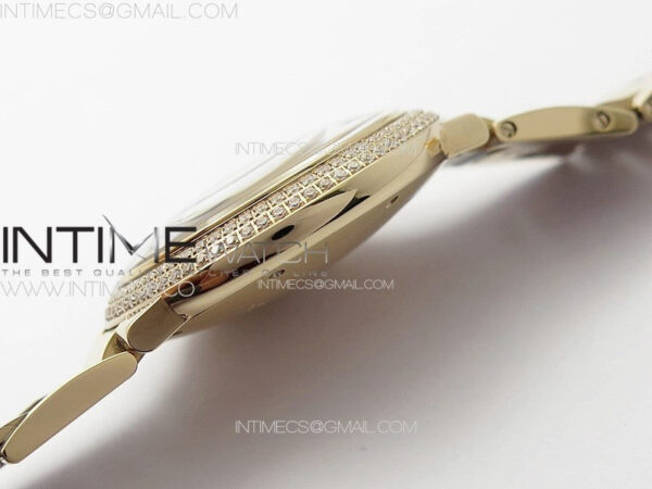 Ballon Bleu 36mm Double Diamonds Bezel RG K3F 1:1 Best Edition White Textured Dial on SS Bracelet A076 – Bild 11