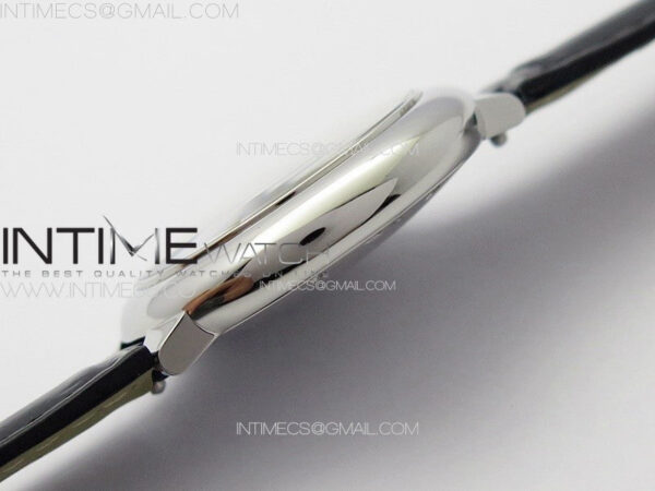 Ballon Bleu 33mm SS K3F 1:1 Best Edition White Textured Dia Markers Dial on Black Leather Strap A076 – Bild 11