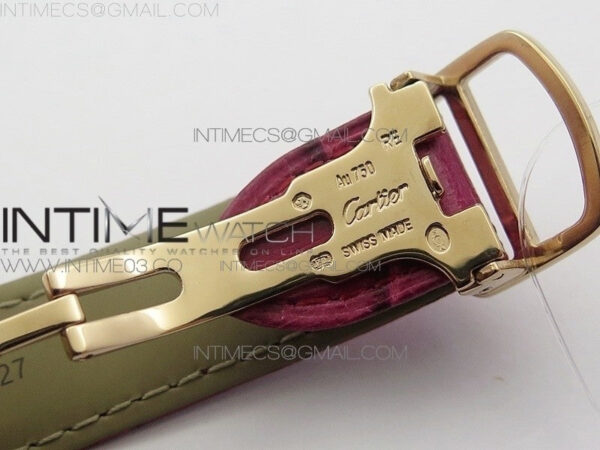 Tank Louis WJTA0014 25.5mm RG TKF 1:1 Best Edition White Dial Diamond Bezel on Pink Leather Strap Ronda Quartz – Bild 11