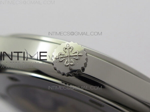 Calatrava 5296G SS ZF 1:1 Best Edition White Dial Blue Hands on Black Leather Strap 324CS – Bild 11