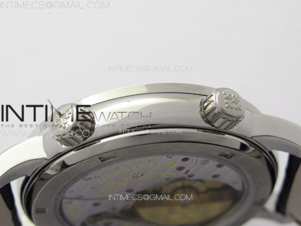 6104P Moon SS 3EF Best Edition Black Dial Blue T Diamond Bezel on Black Leather Strap A240 – Bild 9