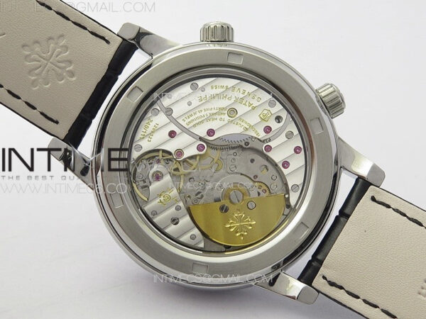 6104P Moon SS 3EF Best Edition Black Dial Blue T Diamond Bezel on Black Leather Strap A240 – Bild 20