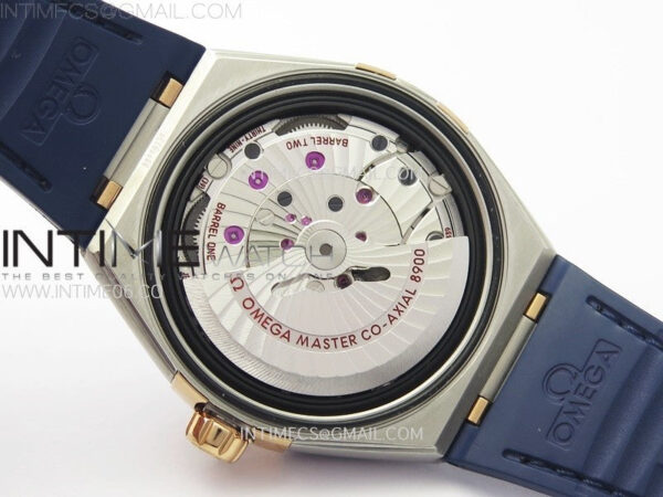 Constellation 41mm RG/Blue Ceramic Bezel VSF 1:1 Best Edition Blue Dial on Blue Gummy Strap A8900 – Bild 22