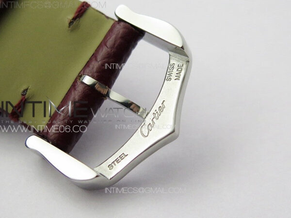 Tank Louis Ladies 25mm SS/Crystal 8848F 1:1 Best Edition White Dial on Dark Red Leather Strap Ronda Quartz – Bild 12