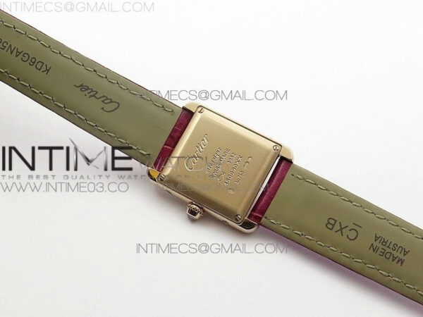 Tank Louis WJTA0014 22.5mm RG TKF 1:1 Best Edition White Dial Diamond Bezel on Pink Leather Strap Ronda Quartz – Bild 12