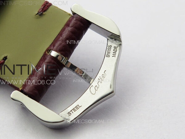 Tank Louis Ladies 25mm SS 8848F 1:1 Best Edition White Dial on Dark Red Leather Strap Ronda Quartz – Bild 12