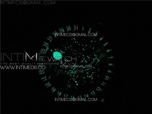 6104P Moon SS 3EF Best Edition Black Dial Green T Diamond Bezel on Black Leather Strap A240 – Bild 21