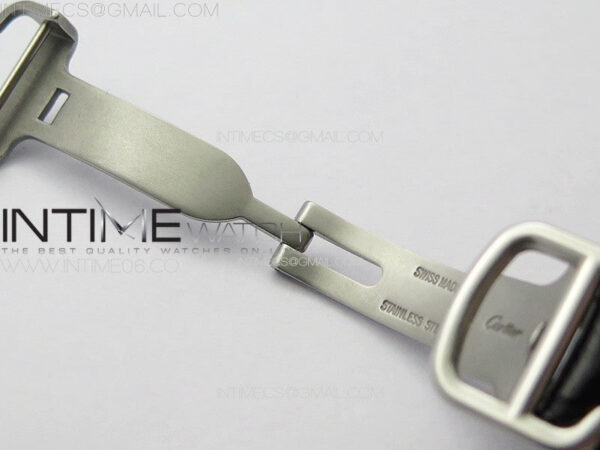 Ballon Bleu 33mm SS K3F 1:1 Best Edition White Textured Dia Markers Dial on Black Leather Strap A076 – Bild 13