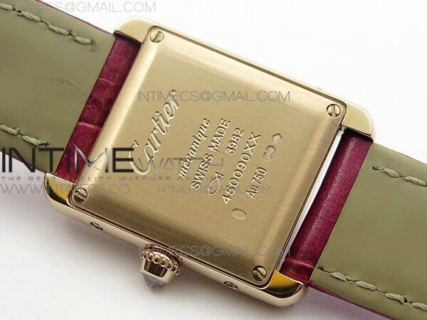 Tank Louis WJTA0014 22.5mm RG TKF 1:1 Best Edition White Dial Diamond Bezel on Pink Leather Strap Ronda Quartz – Bild 13