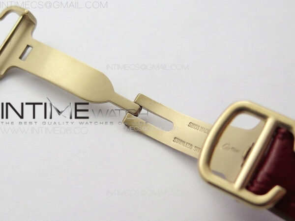 Ballon Bleu 33mm Diamonds Bezel RG K3F 1:1 Best Edition White Dial on Red Leather Strap A076 – Bild 13