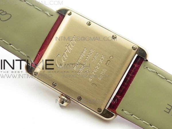 Tank Louis WJTA0014 25.5mm RG TKF 1:1 Best Edition White Dial Diamond Bezel on Pink Leather Strap Ronda Quartz – Bild 13