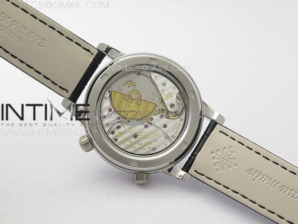 6104P Moon SS 3EF Best Edition Black Dial Red T Diamond Bezel on Black Leather Strap A240 – Bild 15