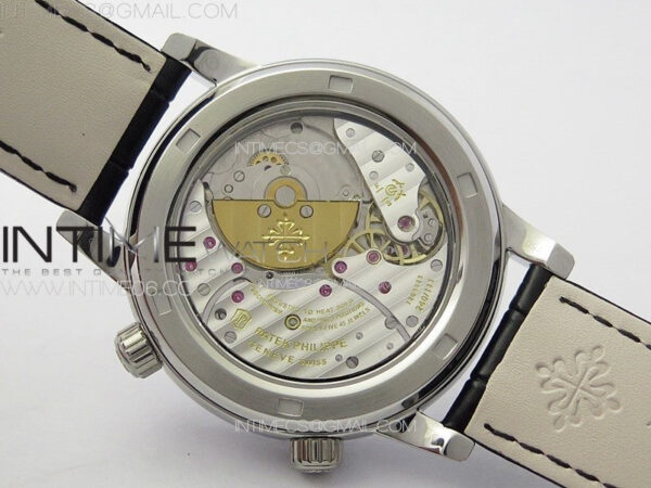 6104P Moon SS 3EF Best Edition Black Dial Red T Diamond Bezel on Black Leather Strap A240 – Bild 16