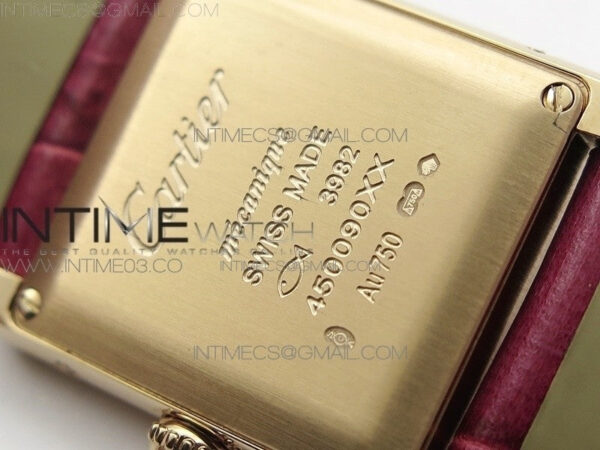 Tank Louis WJTA0014 22.5mm RG TKF 1:1 Best Edition White Dial Diamond Bezel on Pink Leather Strap Ronda Quartz – Bild 14