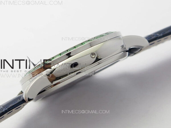 6104P Moon SS 3EF Best Edition Blue Dial Green T Diamond Bezel on Blue Leather Strap A240 – Bild 10