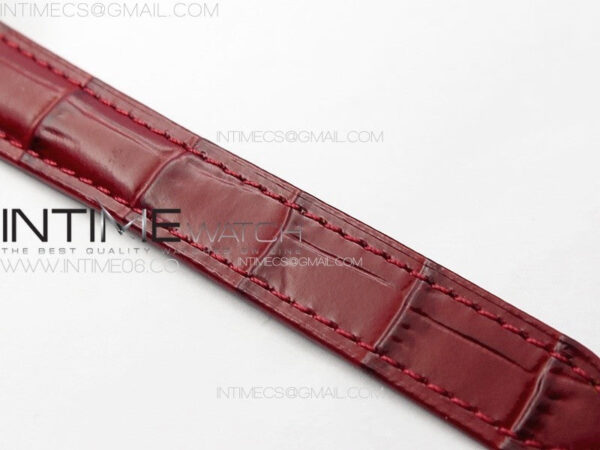 Ballon Bleu 33mm Diamonds Bezel RG K3F 1:1 Best Edition White Dial on Red Leather Strap A076 – Bild 15
