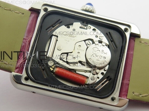 Tank Solo Ladies 25mm SS K11 1:1 Best Edition Pink Dial on Pink Croco Leather Strap Ronda Quartz – Bild 15