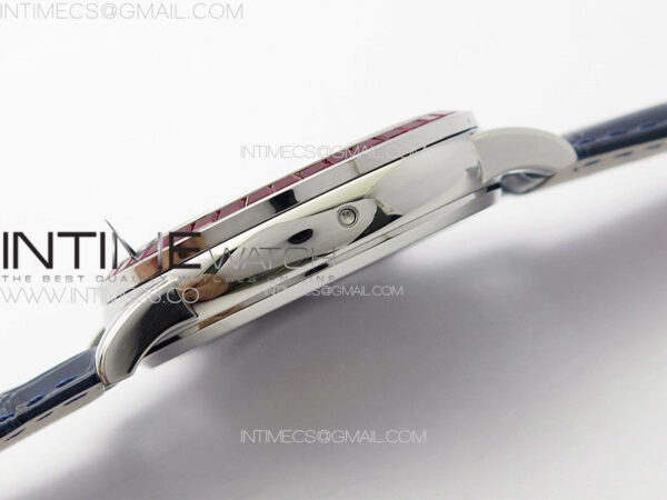 6104P Moon SS 3EF Best Edition Blue Dial Red T Diamond Bezel on Blue Leather Strap A240 – Bild 10
