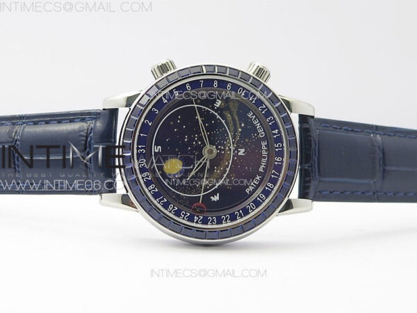 6104P Moon SS 3EF Best Edition Blue Dial Blue T Diamond Bezel on Blue Leather Strap A240 – Bild 3