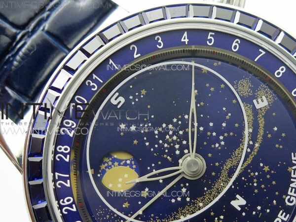 6104P Moon SS 3EF Best Edition Blue Dial Blue T Diamond Bezel on Blue Leather Strap A240 – Bild 7