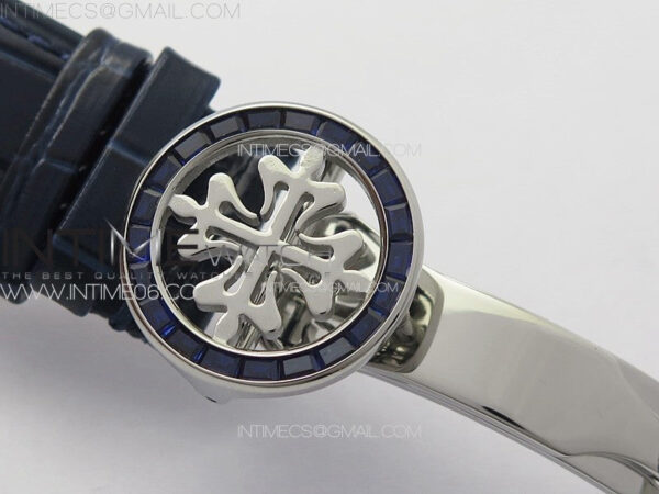 6104P Moon SS 3EF Best Edition Blue Dial Blue T Diamond Bezel on Blue Leather Strap A240 – Bild 12