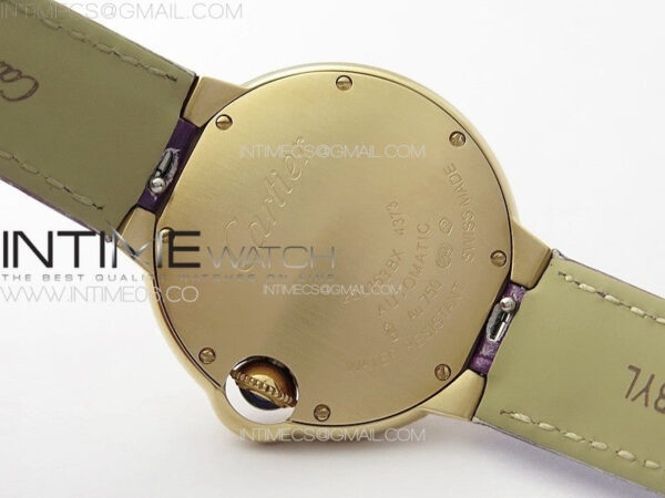 Ballon Bleu 33mm RG K3F 1:1 Best Edition White Textured Dial on Purple Leather Strap A076 – Bild 18