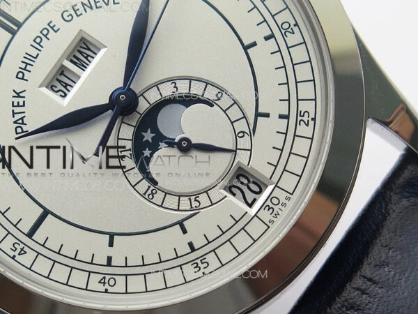 Annual Calendar Moonphase 5396 SS PPF 1:1 Best Edition White Dial on Black Leather Strap A324 – Bild 5