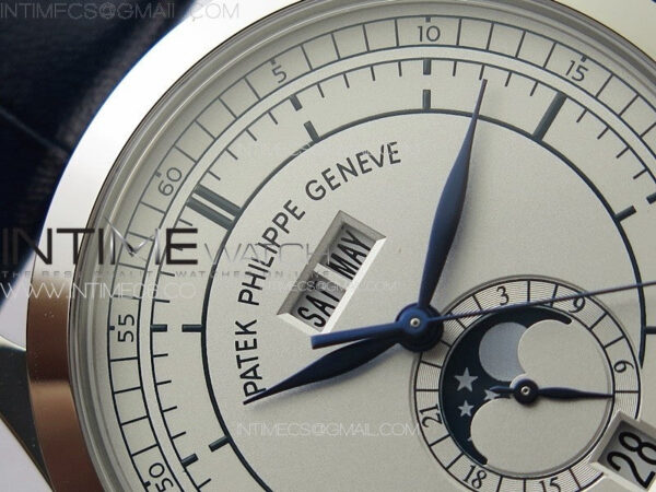 Annual Calendar Moonphase 5396 SS PPF 1:1 Best Edition White Dial on Black Leather Strap A324 – Bild 7