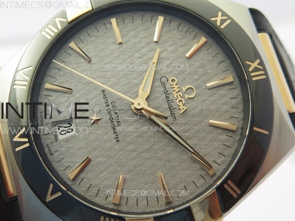 Constellation 41mm YG/Black Ceramic Bezel VSF 1:1 Best Edition Silver Dial on Black Gummy Strap A8900 – Bild 4
