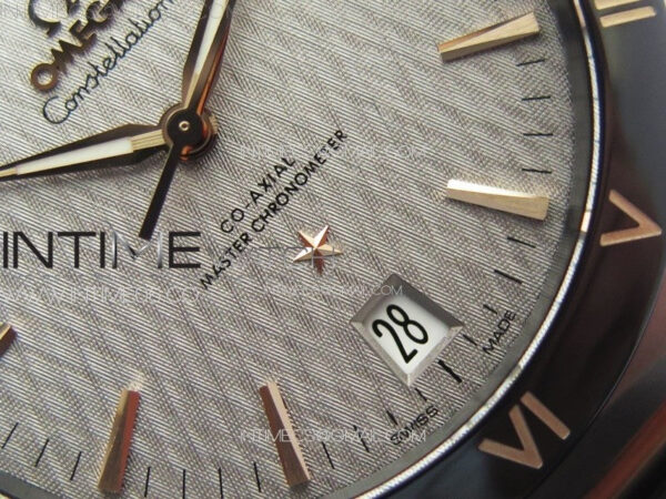 Constellation 41mm YG/Black Ceramic Bezel VSF 1:1 Best Edition Silver Dial on Black Gummy Strap A8900 – Bild 5